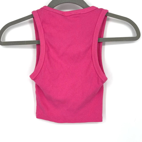 Zara Pink Crop Top Small Sleeveless Ribbed - Picture 2 of 4